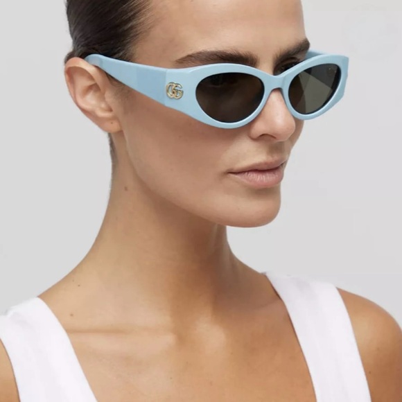 GUCCI MONOGRAM ACETATE CAT-EYE SUNGLASSES - Picture 1 of 12